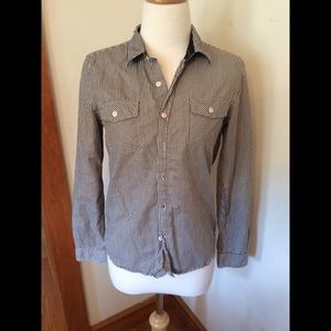 Vertical striped button down